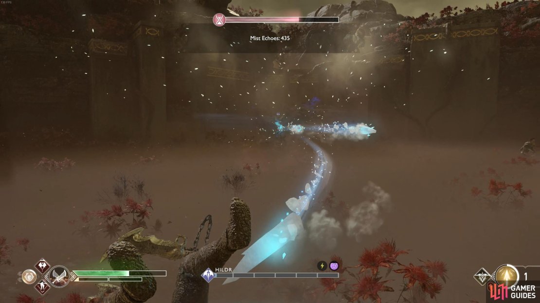 You can either block or dodge these initial ice projectiles.
