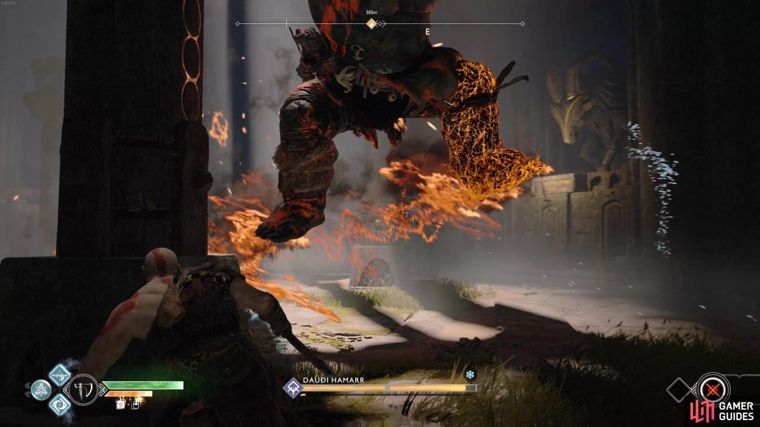 Once you see the Fire Troll jump, dodge roll out of the way.