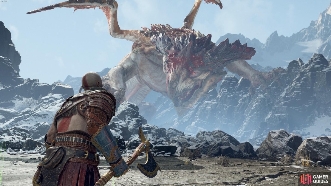Hr&aelig;zlyr - Dragon Boss Fight, God of War.