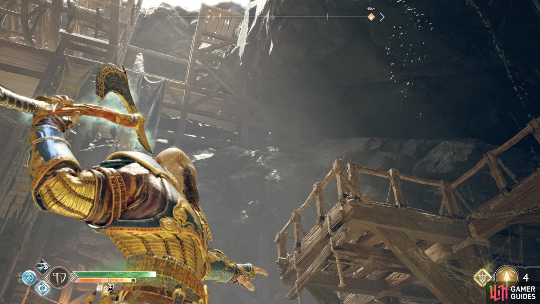 You&rsquo;ll need to throw the axe higher to bring it down on the Raven from this position.