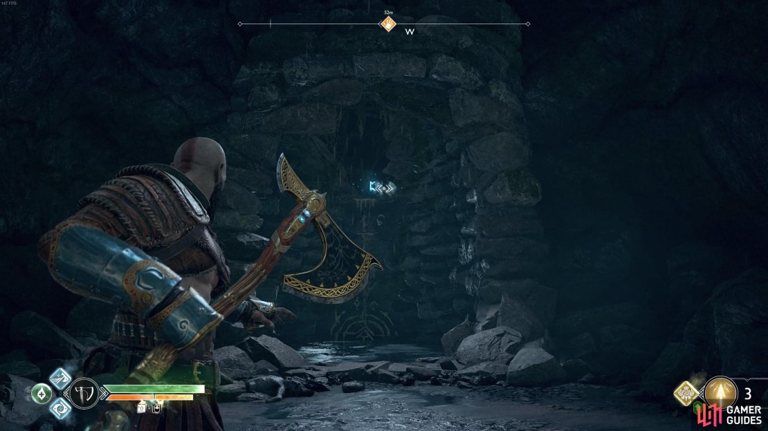 You&rsquo;ll find the first rune on the wall near the lift you just used.