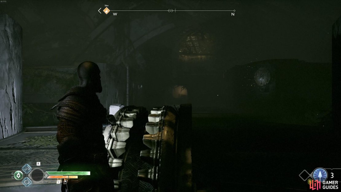 Spin the wheel to reach the passageway that you encountered earlier.