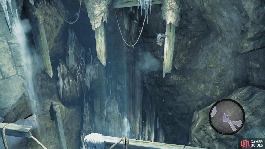 Jump up to the next pole then across to the next one, climb around the back of this and jump across to the next pole. Jump from here onto a beam. Jump across the gap to the other beam nearby. Wallrun up to the block here and repeat the process to reach a ledge above. Enter the large room at the end of the short hallway for a story sequence&hellip; And a boss fight.