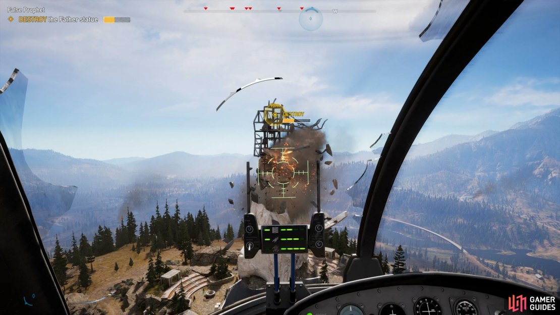 The helicopter is by far the best way to destroy Joseph&rsquo;s statue.