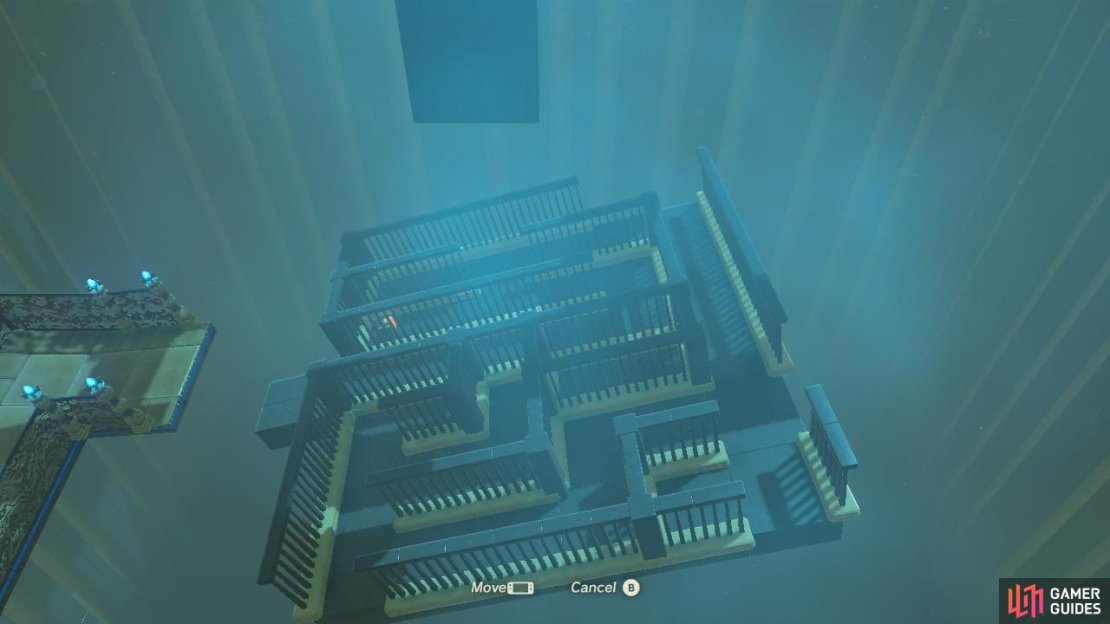 Tilt the maze at an angle similar to what is shown so you can access it