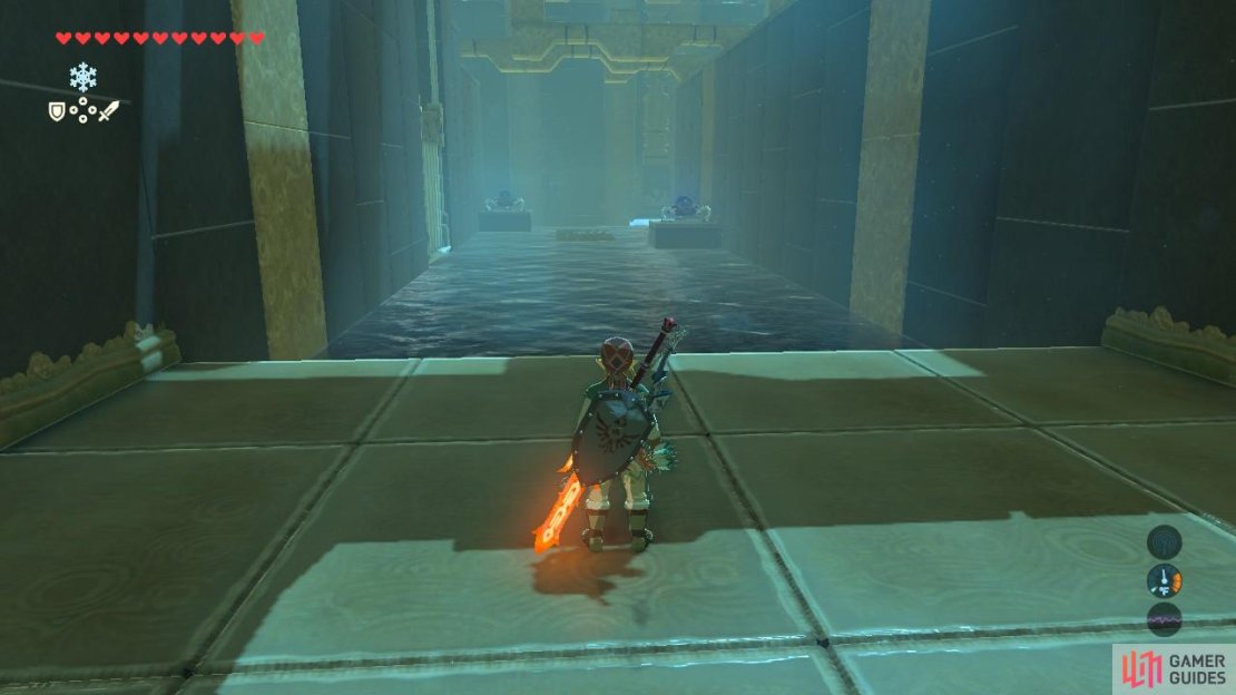 Shoot these two Guardians. The second one is further away so you might need to drift closer on the raft
