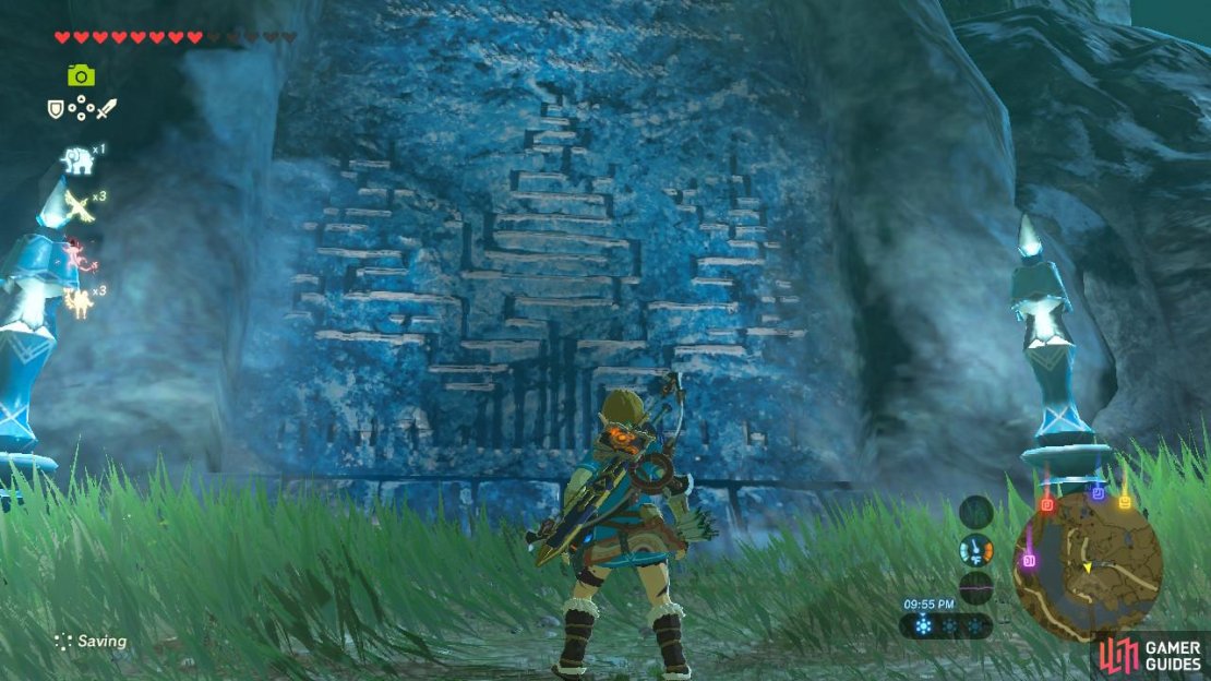 The first monument is surrounded by grass