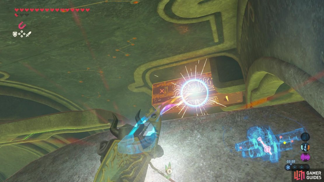 Pull out the metal object from the ceiling.