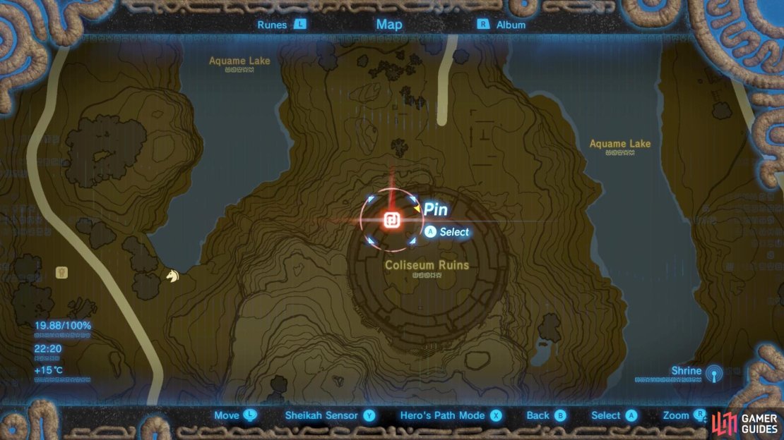 The Coliseum Ruins are found in Central Hyrule.