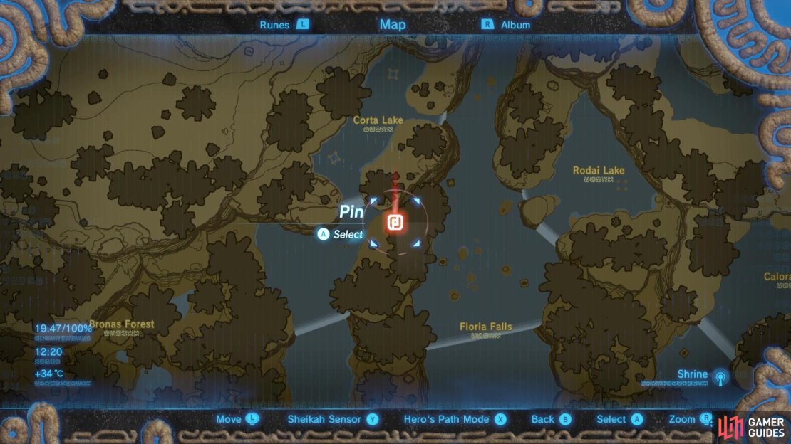 This armor piece is found beneath a waterfall near Corta Lake.
