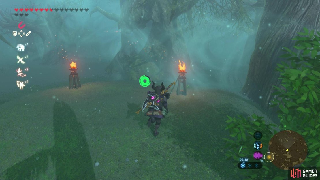 Once you find the final two torches, head left and follow the direction the wind was blowing on the left torch.