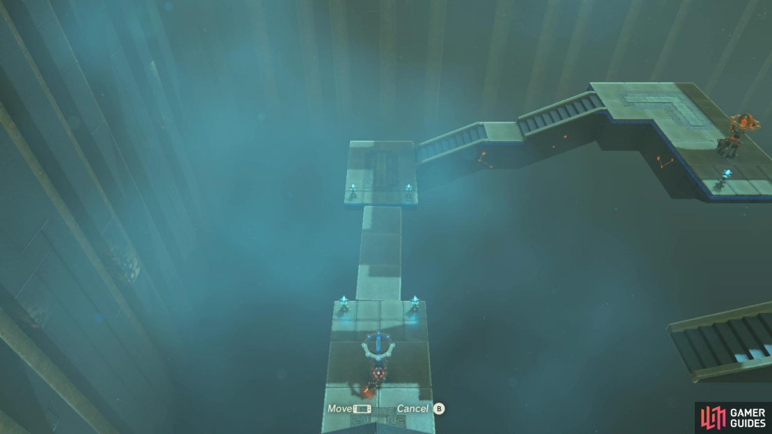 The first puzzle is easy: just line up the bridge between the platforms.