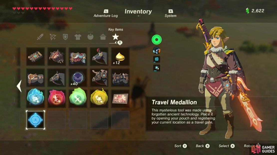 You&rsquo;ll find the travel medallion in your key items inventory. 