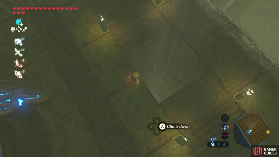 Right next to the shrine in the Labyrinth you&rsquo;ll find a hole to an area beneath the maze.