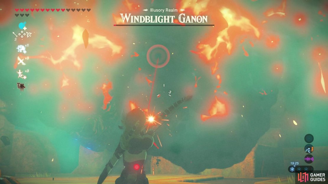 Whip those bomb arrows out to finish him off.