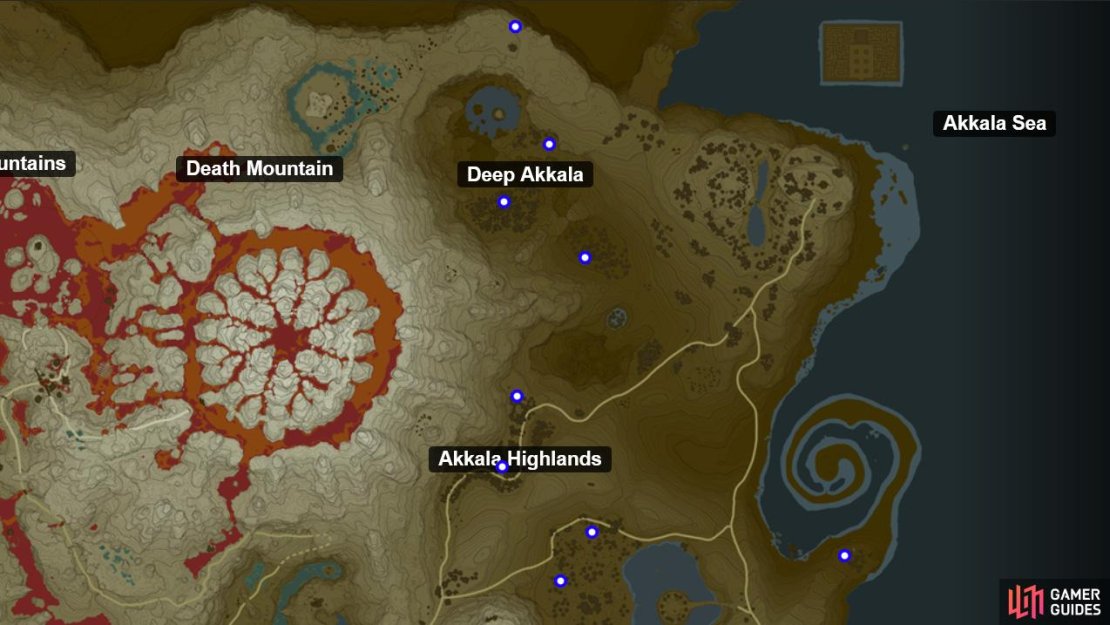 Big Hearty Radish locations in the Akkala region.