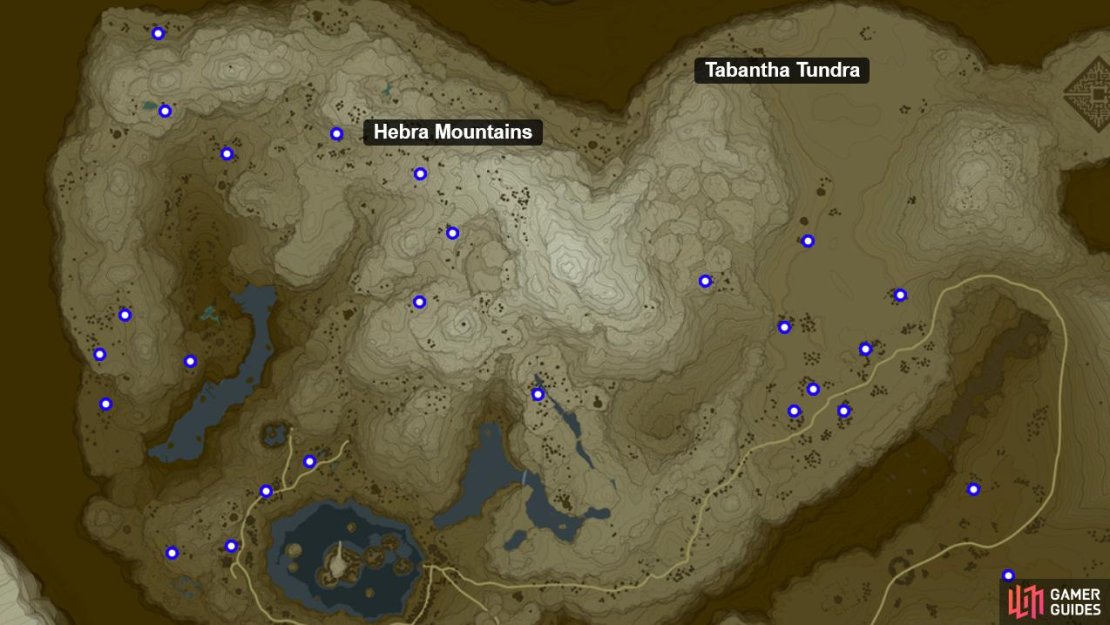 Big Hearty Truffle locations in the Hebra Mountains.