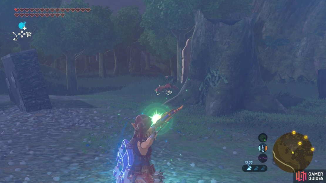 If you go clock-wise around the giant trunk, the next three Bokoblin will be facing away from you.