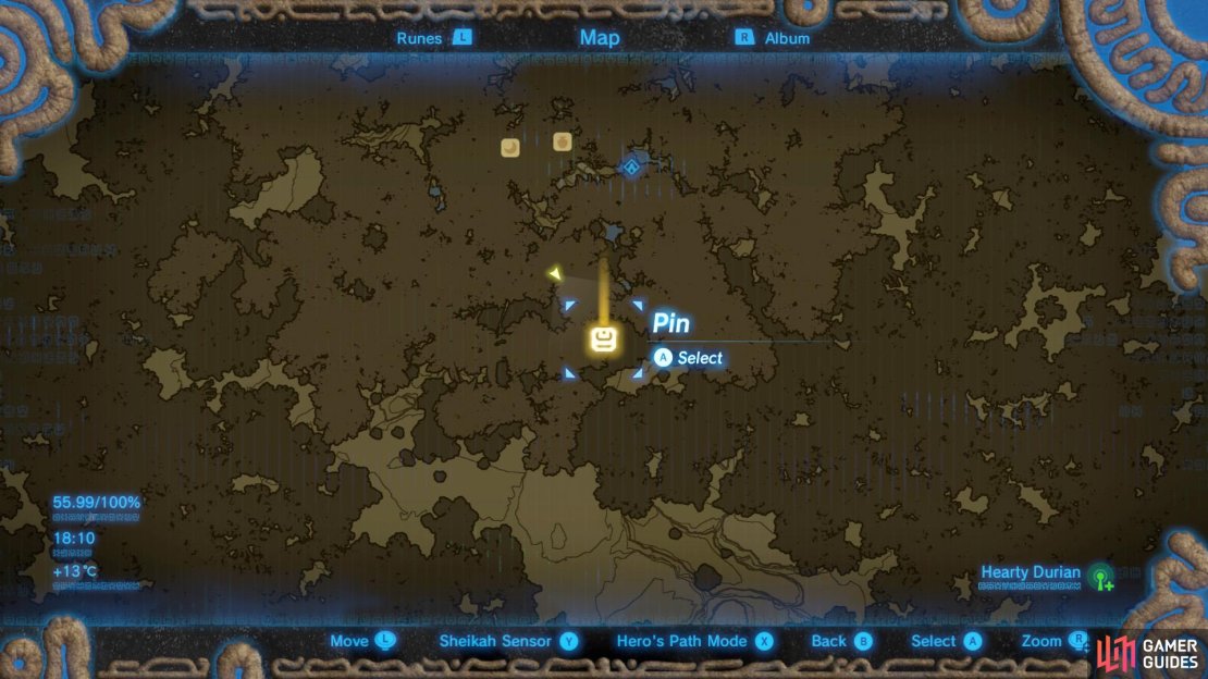 Chickaloo Tree Nut locations at Korok Forest.