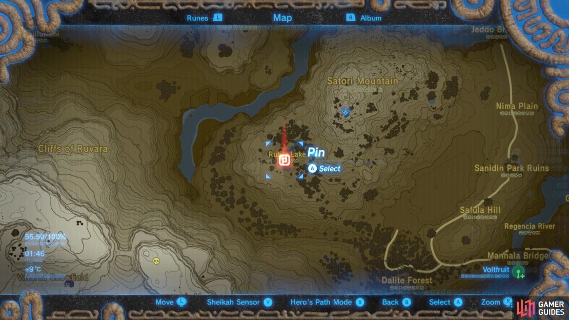 Fast-travel to the Mogg Latan Shrine, then glide south-west.