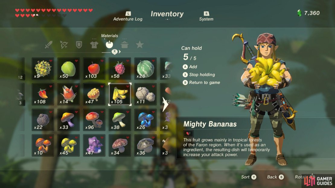 An armful of Mighty Bananas. Don&rsquo;t let the Yiga Clan see you with these!