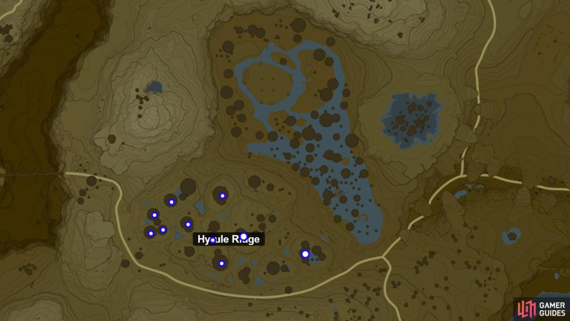 Rainbow Pigeon locations at Hyrule Ridge.