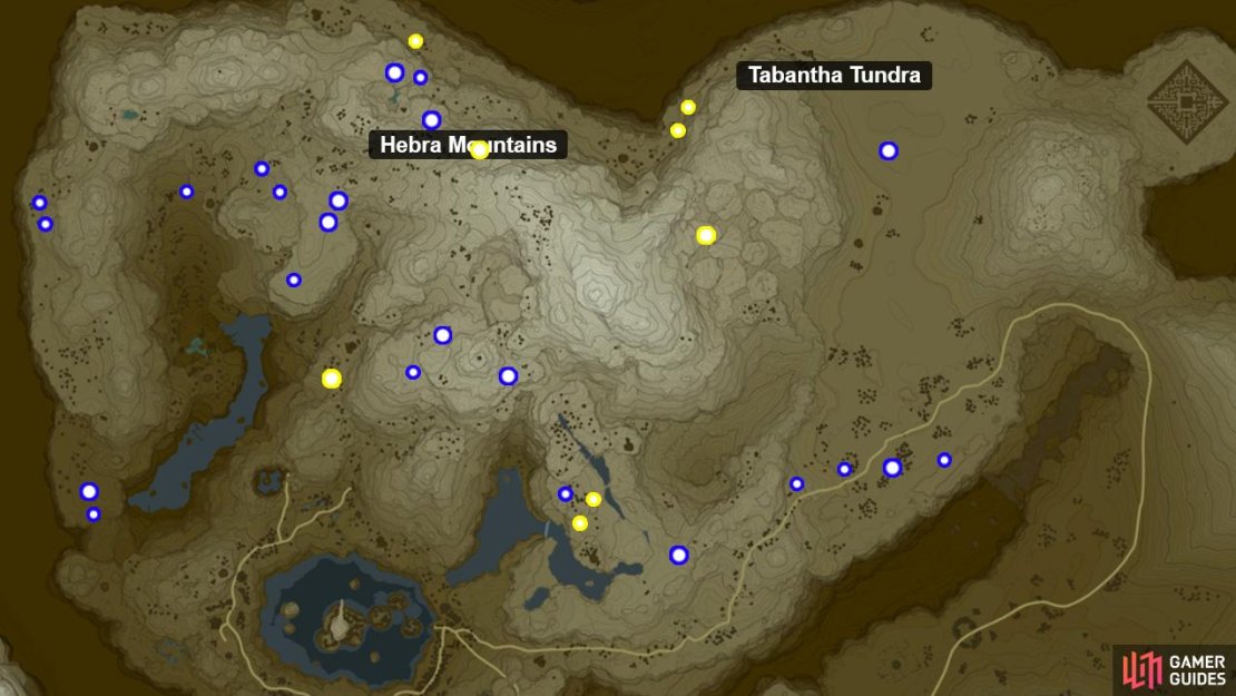 Moose (blue) and Rhinoceros (yellow) locations at the Hebra Mountains.