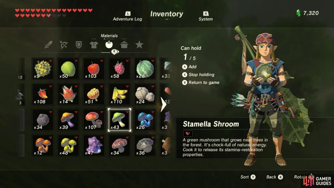 Dishes cooked with Stamella Shrooms restore your stamina. Useful if you&rsquo;re in the middle of climbing.