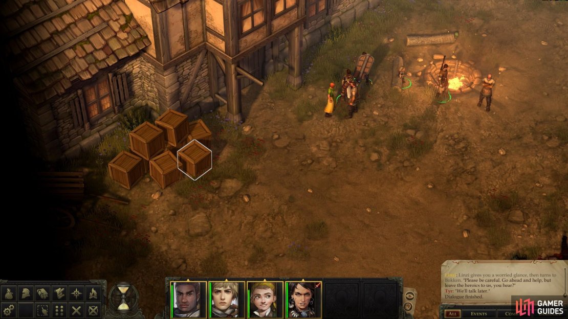 Examine some crates near Oleg