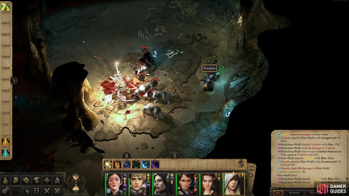 Sneak your casters and archers behind the wolves to protect them from future arrivals.