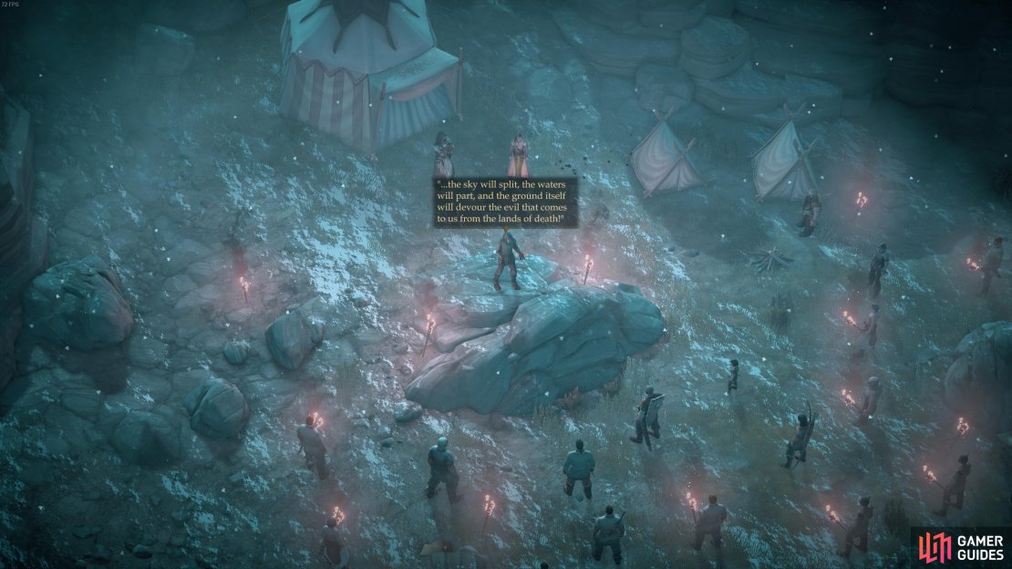 Listen carefully to the cultists and prepare for the ensuing fight.