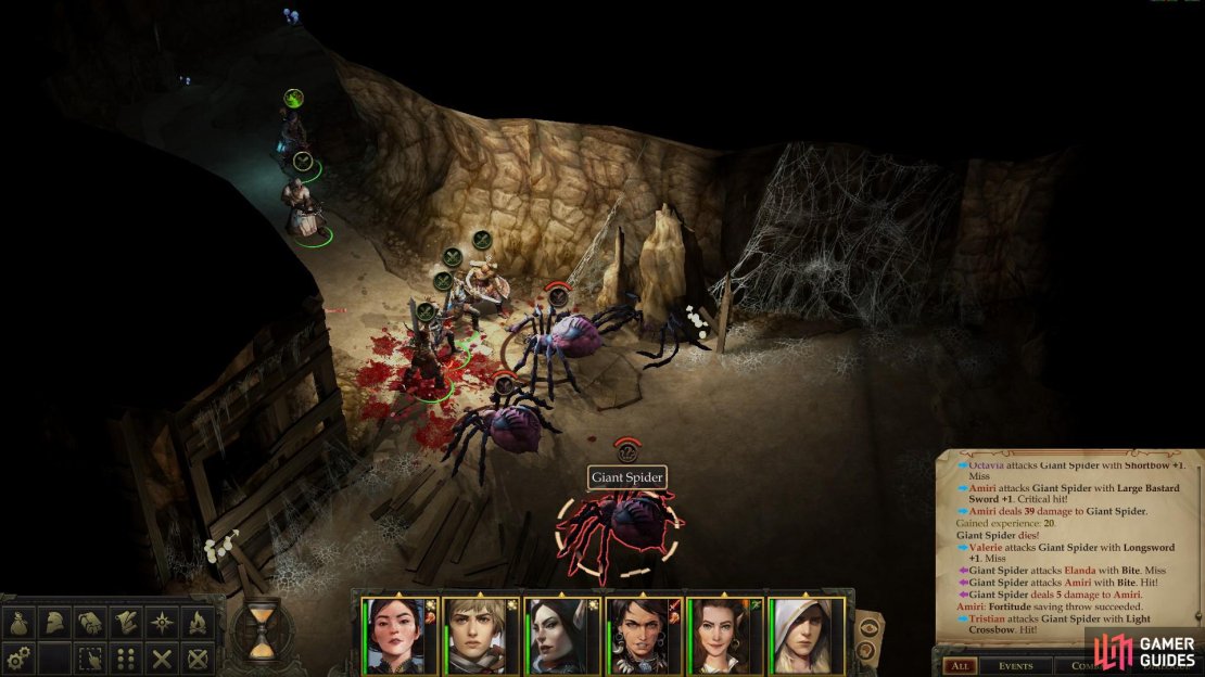 Kill several giant spiders