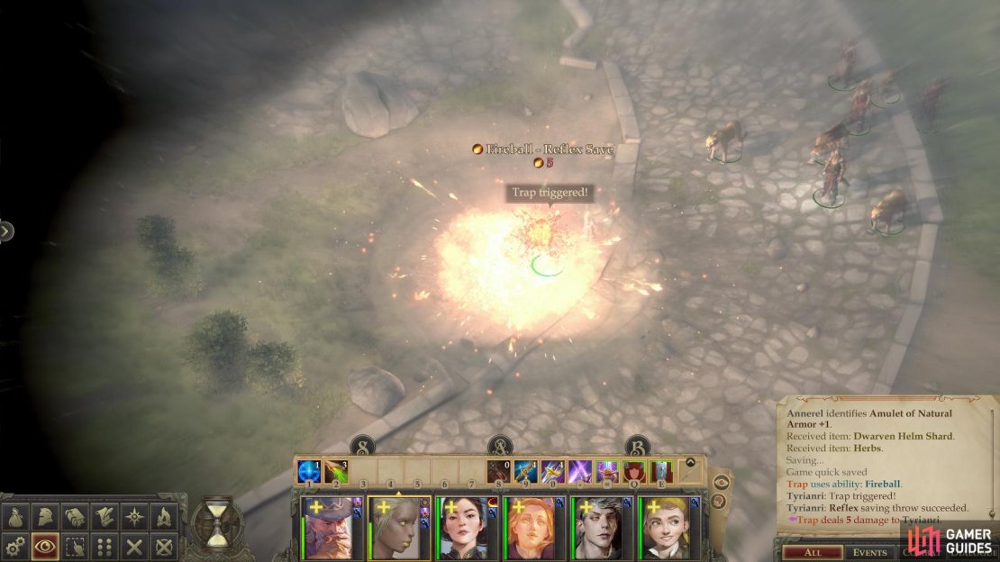 A trapped chest near the road will punish over-eager adventurers.