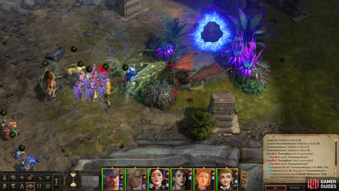 The first waves of enemies include manticore and wyvern variants, both of which are push-overs.