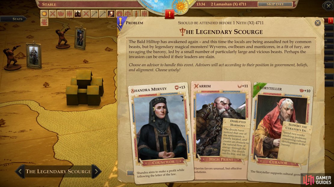 Deal with &ldquo;The Legendary Scourge&rdquo; as quickly as possible to avoid Kingdom Stat loss.