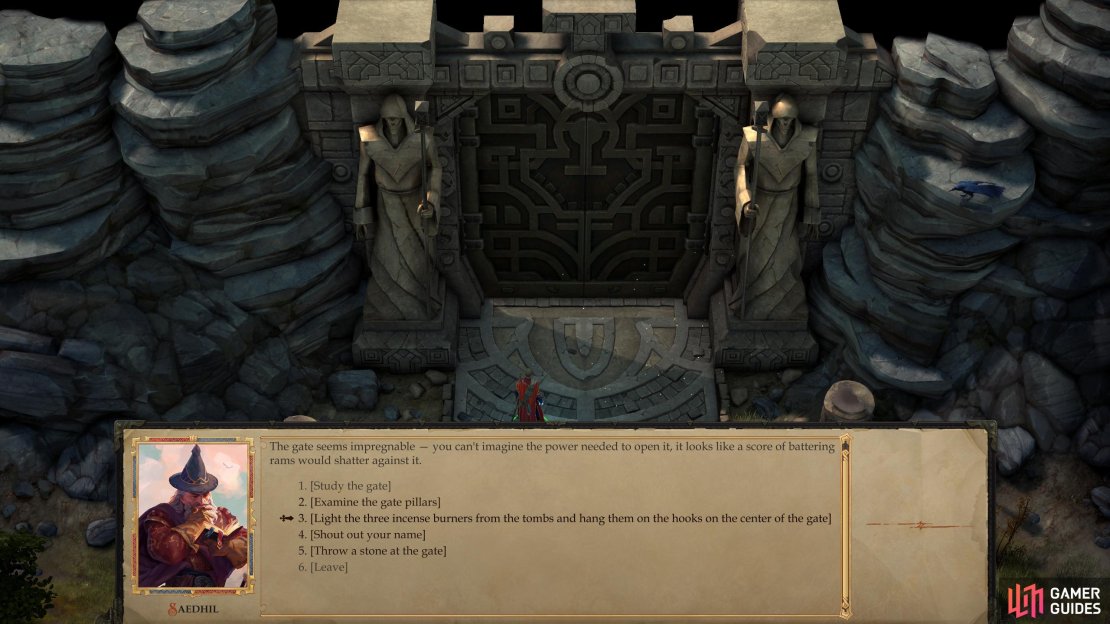 Assuming you have all three &ldquo;Cyclops Incense Burners&rdquo; you can open the gate.