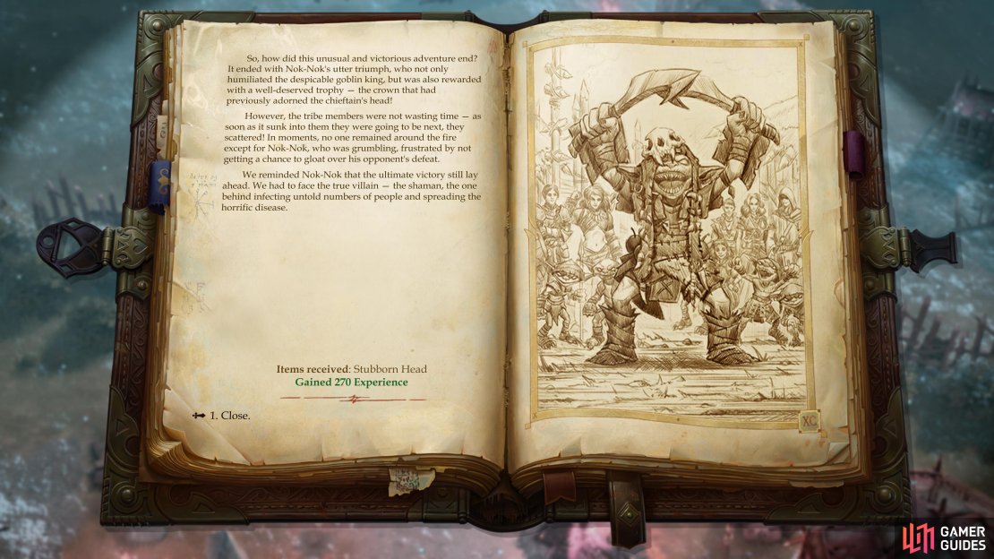 Guide Nok-Nok to victory against the Goblin King and you&rsquo;ll obtain the &ldquo;Stubborn Head&rdquo; helmet.