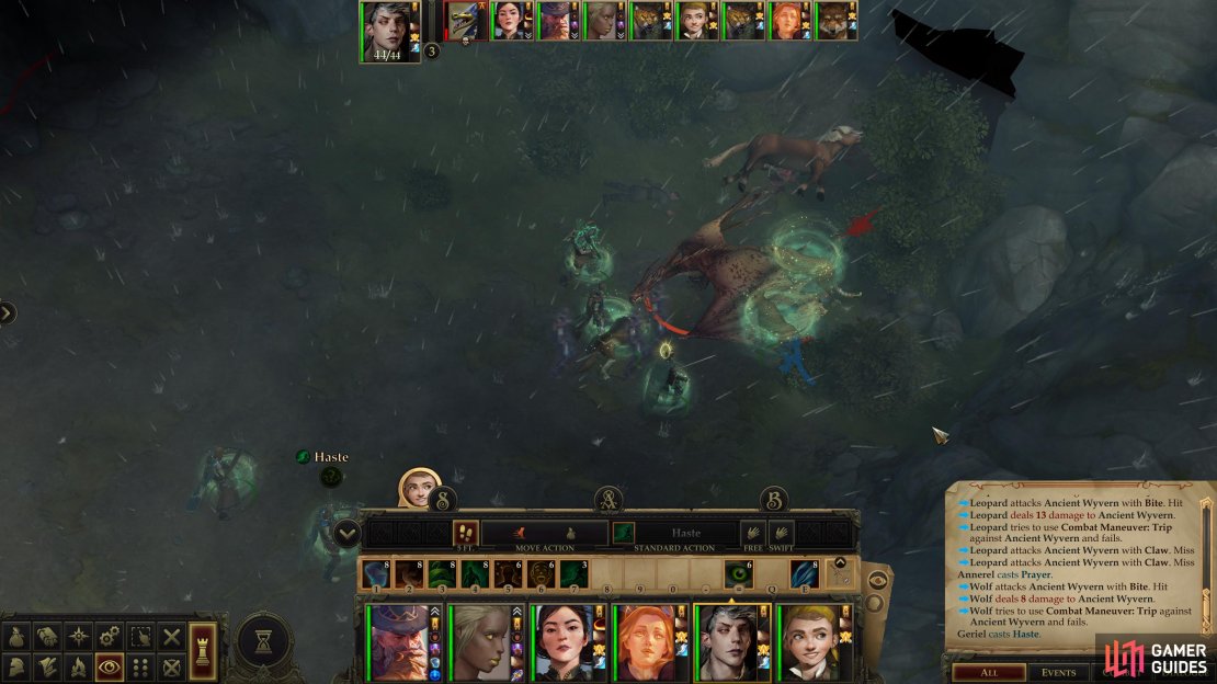 Spell buffs like Haste may prove essential to defeating the Ancient Wyvern.