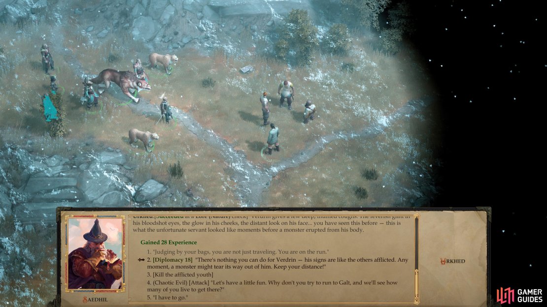 Assuming you pass the relevant checks, you can warn the refugees about the danger their sick companion embodies.