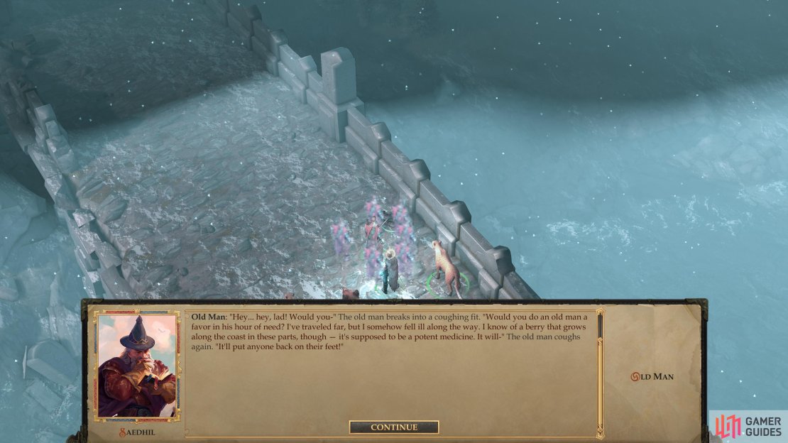 Talk to the Old Man on the bridge,