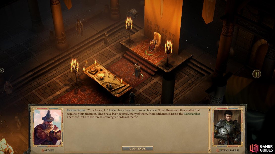Return to your throne room to deal with the &ldquo;Troll Invasion&rdquo; event.