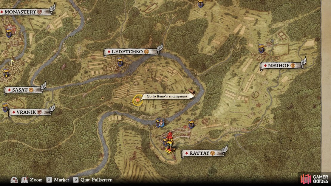 The location of Kuno&rsquo;s encampment.