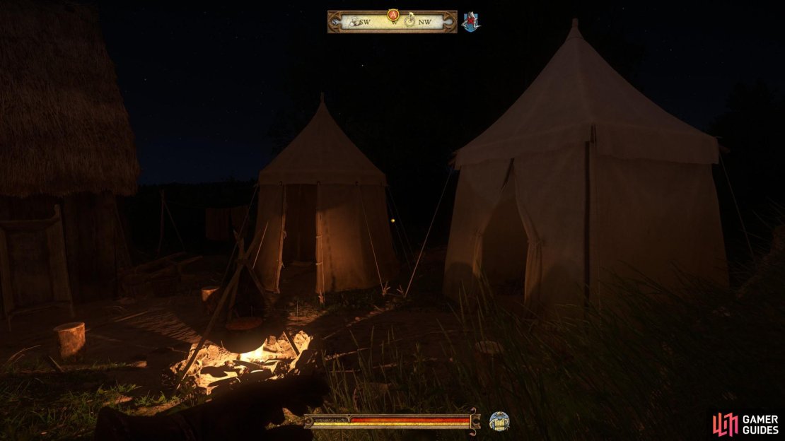 The executioner&rsquo;s sword can be found in the small tent on the left.