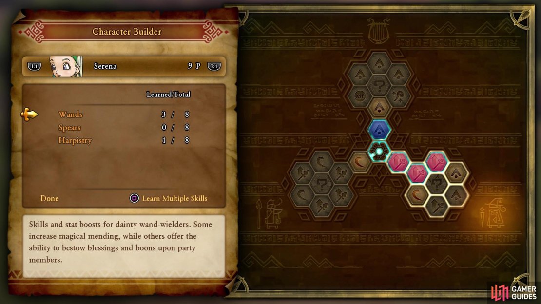 Serena’s initial skill tree