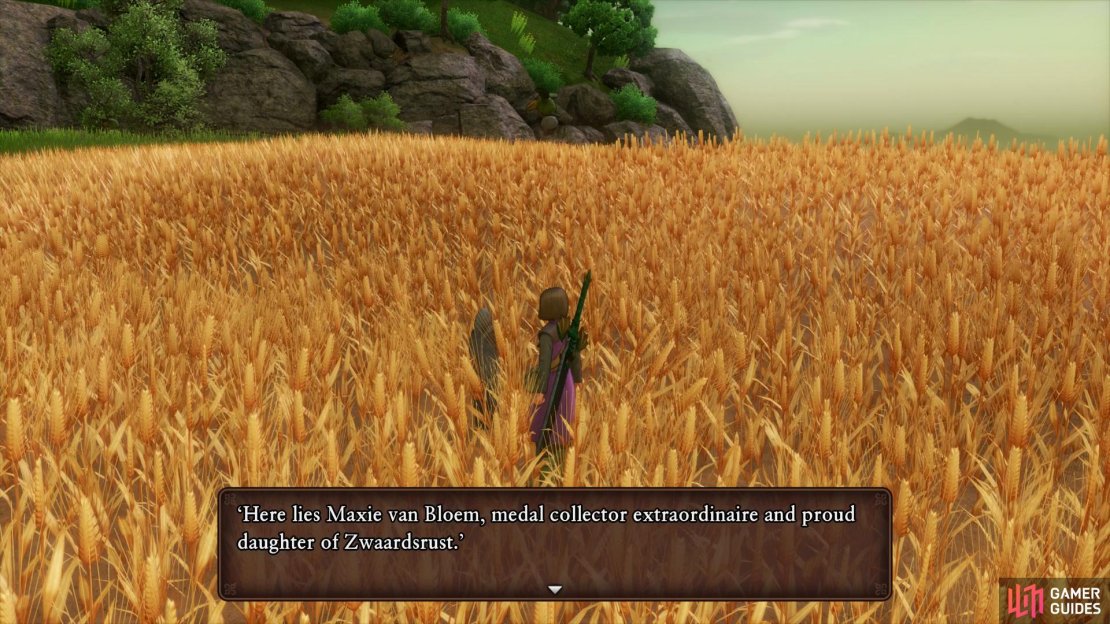 You&rsquo;ll find the gravestone to the east of the Warrior&rsquo;s Rest Inn.