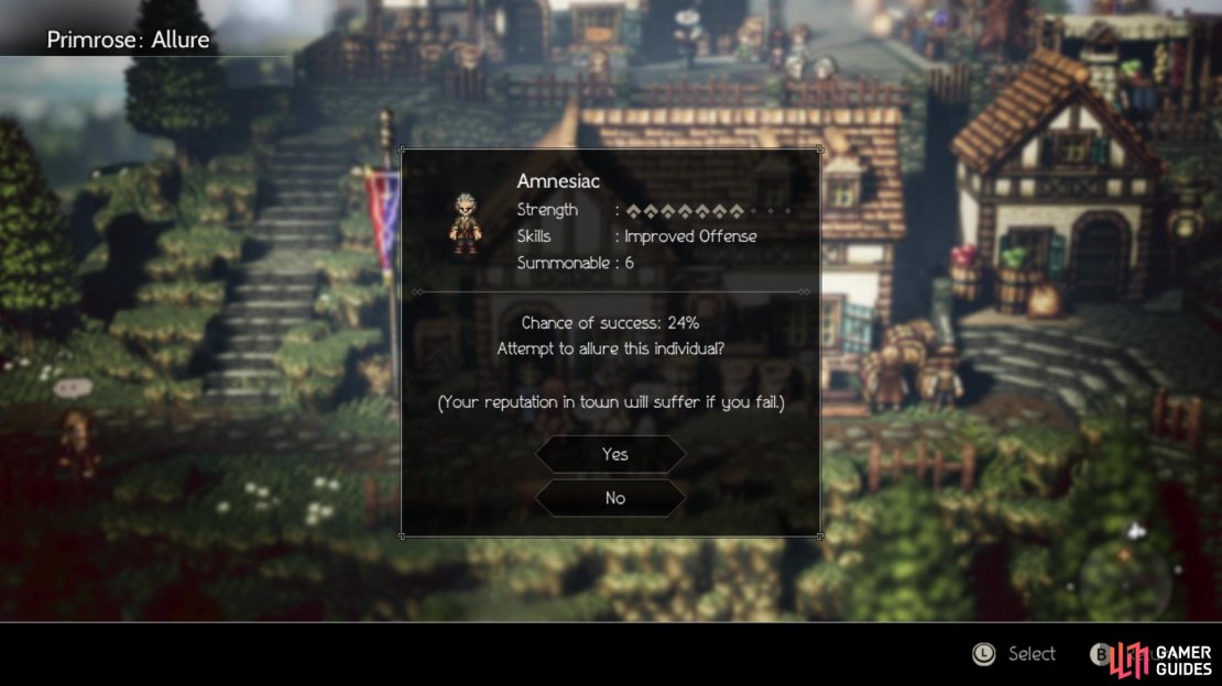 Although her chances are low, it&rsquo;s a lot easier Alluring the required NPC than trying to level Ophilia to 40