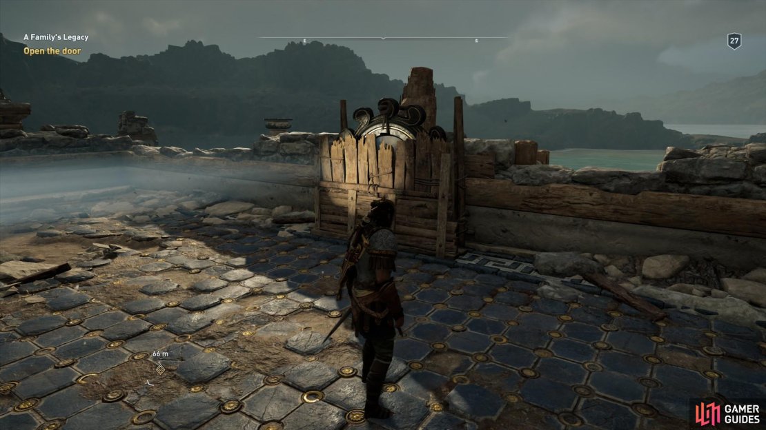 Destroy the wooden barricade to reveal the first mirror.