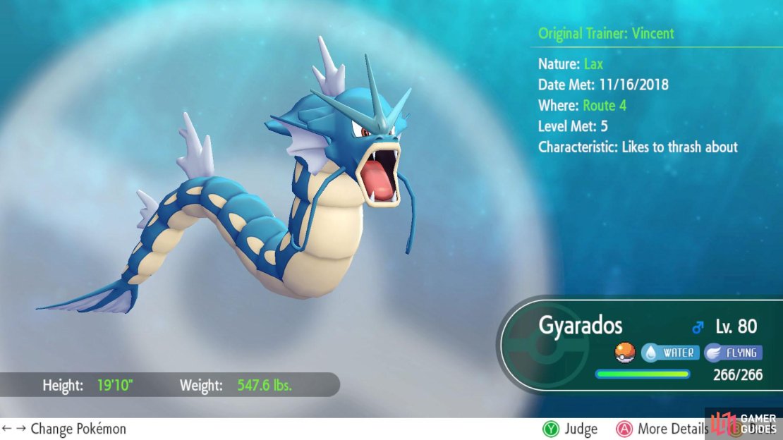Our Gyarados is Lax. Although you wouldn&rsquo;t know from all the destruction it&rsquo;s caused.