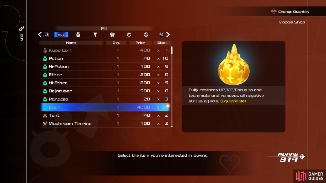 It&rsquo;s well worth taking the time out to stock up on Elixirs for the battles ahead.