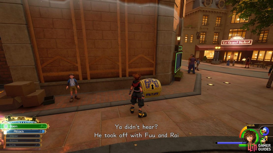 You can&rsquo;t miss this large chest sitting near the Moogle Shop.